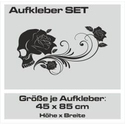 Aufkleber SET Auto Car Tattoo Style Seiten Tribal Dekor Pferd Gecko Power Blumen Ranke Fee Hexe Blumen Blüten Gecko Farbe