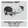 Aufkleber SET Auto Car Tattoo Style Seiten Tribal Dekor Pferd Gecko Power Blumen Ranke Fee Hexe Blumen Blüten Gecko Farbe