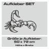 Aufkleber SET Auto Car Tattoo Style Seiten Tribal Dekor Pferd Gecko Power Blumen Ranke Fee Hexe Blumen Blüten Gecko Farbe