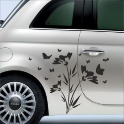 Aufkleber SET Auto Car Tattoo Style Seiten Tribal Dekor Pferd Gecko Power Blumen Ranke Fee Hexe Blumen Blüten Gecko Farbe