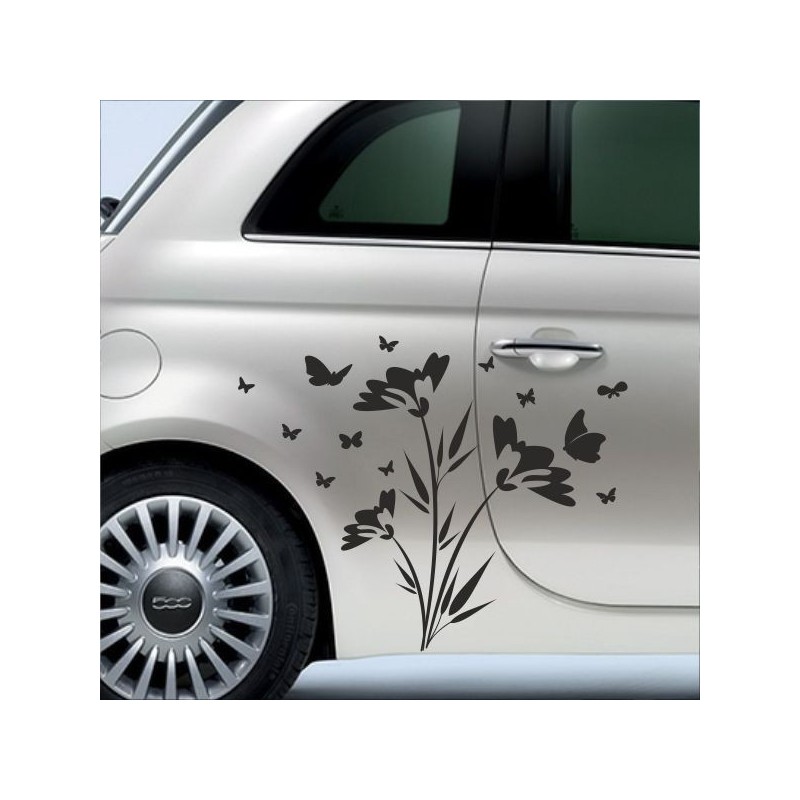 Aufkleber SET Auto Car Tattoo Style Seiten Tribal Dekor Pferd Gecko Power Blumen Ranke Fee Hexe Blumen Blüten Gecko Farbe