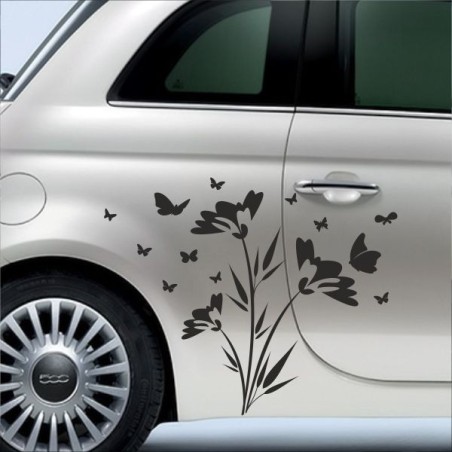 Aufkleber SET Auto Car Tattoo Style Seiten Tribal Dekor Pferd Gecko Power Blumen Ranke Fee Hexe Blumen Blüten Gecko Farbe