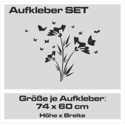 Aufkleber SET Auto Car Tattoo Style Seiten Tribal Dekor Pferd Gecko Power Blumen Ranke Fee Hexe Blumen Blüten Gecko Farbe