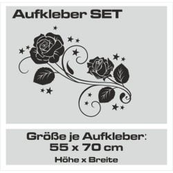 Aufkleber SET Auto Car Tattoo Style Seiten Tribal Dekor Pferd Gecko Power Blumen Ranke Fee Hexe Blumen Blüten Gecko Farbe