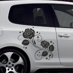 Aufkleber SET Auto Car Tattoo Style Seiten Tribal Dekor Pferd Gecko Power Blumen Ranke Fee Hexe Blumen Blüten Gecko Farbe