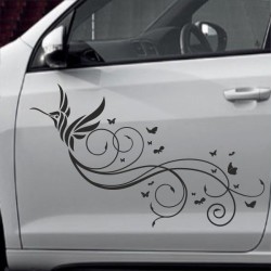 Aufkleber SET Auto Car Tattoo Style Seiten Tribal Dekor Pferd Gecko Power Blumen Ranke Fee Hexe Blumen Blüten Gecko Farbe
