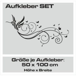 Aufkleber SET Auto Car Tattoo Style Seiten Tribal Dekor Pferd Gecko Power Blumen Ranke Fee Hexe Blumen Blüten Gecko Farbe