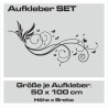Aufkleber SET Auto Car Tattoo Style Seiten Tribal Dekor Pferd Gecko Power Blumen Ranke Fee Hexe Blumen Blüten Gecko Farbe
