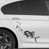 Aufkleber SET Auto Car Tattoo Style Seiten Tribal Dekor Pferd Gecko Power Blumen Ranke Fee Hexe Blumen Blüten Gecko Farbe
