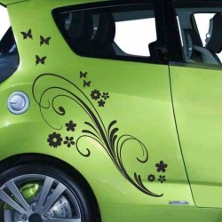Aufkleber SET Auto Car Tattoo Style Seiten Tribal Dekor Pferd Gecko Power Blumen Ranke Fee Hexe Blumen Blüten Gecko Farbe