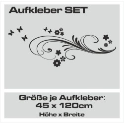 Aufkleber SET Auto Car Tattoo Style Seiten Tribal Dekor Pferd Gecko Power Blumen Ranke Fee Hexe Blumen Blüten Gecko Farbe