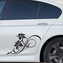 Aufkleber SET Auto Car Tattoo Style Seiten Tribal Dekor Pferd Gecko Power Blumen Ranke Fee Hexe Blumen Blüten Gecko Farbe