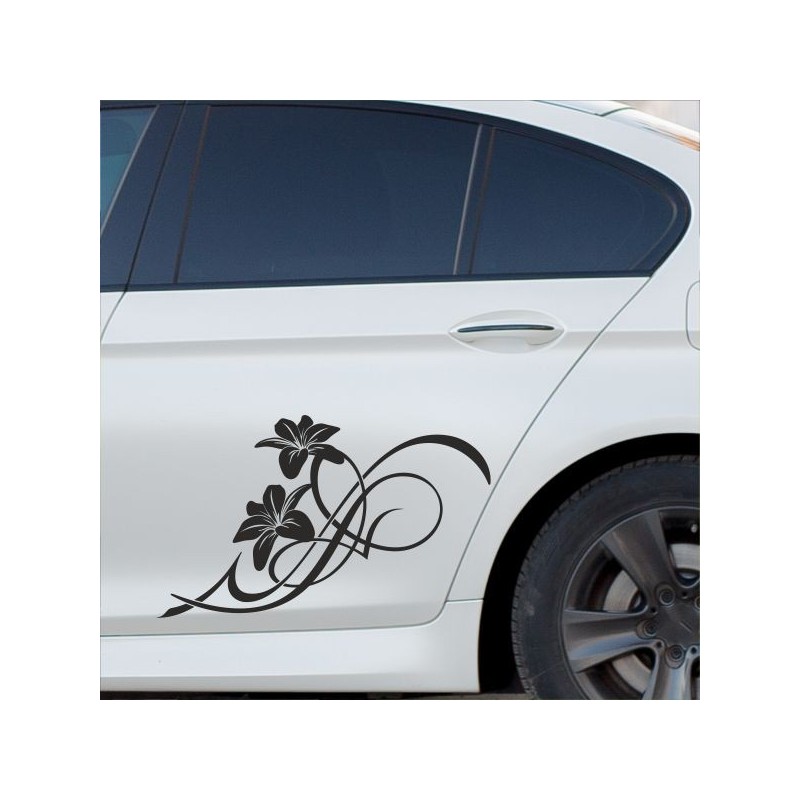 Aufkleber SET Auto Car Tattoo Style Seiten Tribal Dekor Pferd Gecko Power Blumen Ranke Fee Hexe Blumen Blüten Gecko Farbe