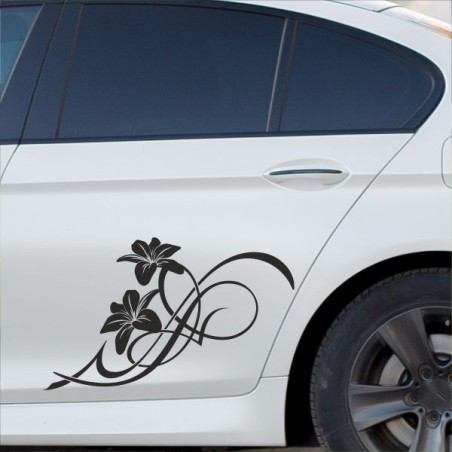 Aufkleber SET Auto Car Tattoo Style Seiten Tribal Dekor Pferd Gecko Power Blumen Ranke Fee Hexe Blumen Blüten Gecko Farbe