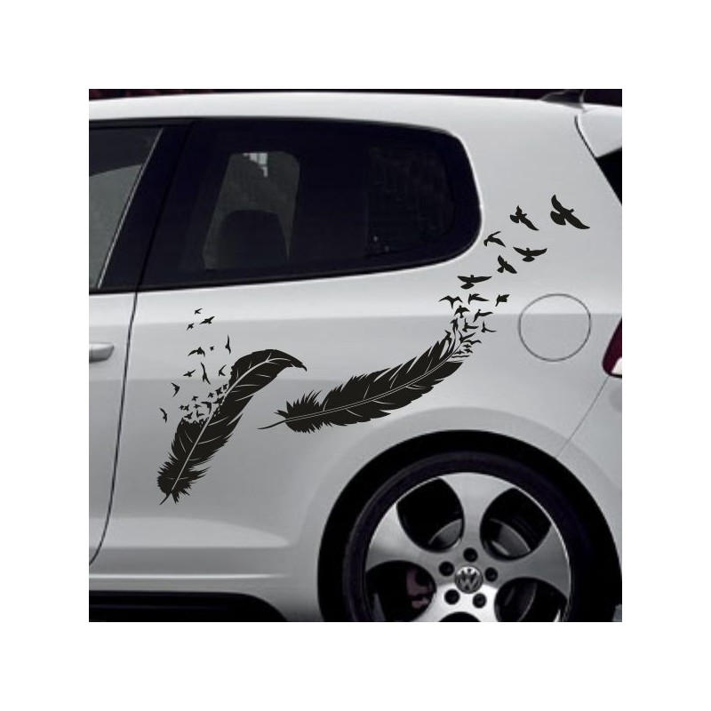 Aufkleber SET Auto Car Tattoo Style Seiten Tribal Dekor Pferd Gecko Power Blumen Ranke Fee Hexe Blumen Blüten Gecko Farbe