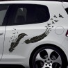 Aufkleber SET Auto Car Tattoo Style Seiten Tribal Dekor Pferd Gecko Power Blumen Ranke Fee Hexe Blumen Blüten Gecko Farbe