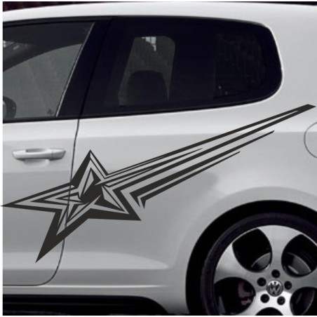 Aufkleber SET Auto Car Tattoo Style Seiten Tribal Dekor Pferd Gecko Power Blumen Ranke Fee Hexe Blumen Blüten Gecko Farbe