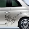 Aufkleber SET Auto Car Tattoo Style Seiten Tribal Dekor Pferd Gecko Power Blumen Ranke Fee Hexe Blumen Blüten Gecko Farbe