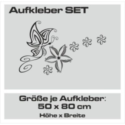 Aufkleber SET Auto Car Tattoo Style Seiten Tribal Dekor Pferd Gecko Power Blumen Ranke Fee Hexe Blumen Blüten Gecko Farbe