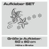 Aufkleber SET Auto Car Tattoo Style Seiten Tribal Dekor Pferd Gecko Power Blumen Ranke Fee Hexe Blumen Blüten Gecko Farbe