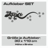 Aufkleber SET Auto Car Tattoo Style Seiten Tribal Dekor Pferd Gecko Power Blumen Ranke Fee Hexe Blumen Blüten Gecko Farbe