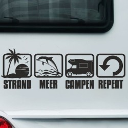 Aufkleber Wohnmobil Wohnwagen Reise Camping Auto Reisemobil Möwe Meer Kompass Globus Strand Palme Urlaub Spruch Familie Zuhause