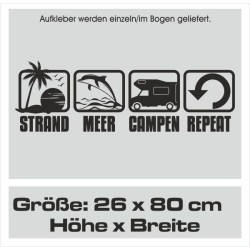 Aufkleber Wohnmobil Wohnwagen Reise Camping Auto Reisemobil Möwe Meer Kompass Globus Strand Palme Urlaub Spruch Familie Zuhause