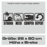 Aufkleber Wohnmobil Wohnwagen Reise Camping Auto Reisemobil Möwe Meer Kompass Globus Strand Palme Urlaub Spruch Familie Zuhause