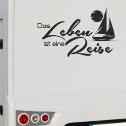 Aufkleber Wohnmobil Wohnwagen Reise Camping Auto Reisemobil Möwe Meer Kompass Globus Strand Palme Urlaub Spruch Familie Zuhause