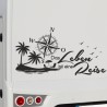 Aufkleber Wohnmobil Wohnwagen Reise Camping Auto Reisemobil Möwe Meer Kompass Globus Strand Palme Urlaub Spruch Familie Zuhause