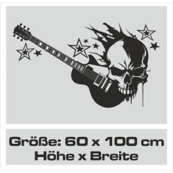 Wandaufkleber Wand Tattoo Aufkleber Musik Sound Rock Gitarre Bass DJ Totenkopf Noten Notenschlüssel Song Swing Pusteblume