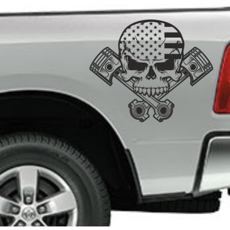 Aufkleber Pick UP Dodge Gelände Offroad Widder RAM Dekor Streifen Amerikanische Flagge Amerika BIG WHEEL Viper