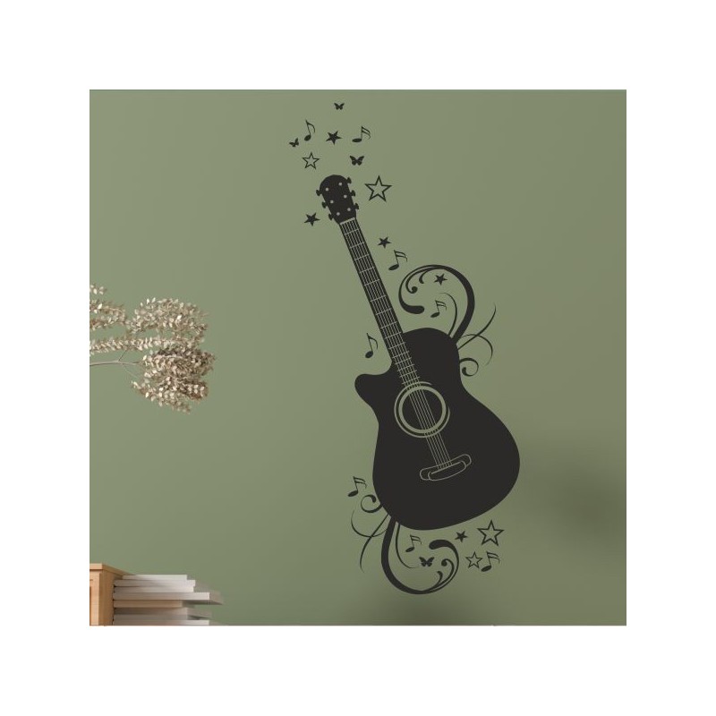 Wandaufkleber Wand Tattoo Aufkleber Musik Sound Rock Gitarre Bass DJ Totenkopf Noten Notenschlüssel Song Swing Pusteblume