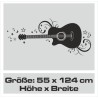 Wandaufkleber Wand Tattoo Aufkleber Musik Sound Rock Gitarre Bass DJ Totenkopf Noten Notenschlüssel Song Swing Pusteblume