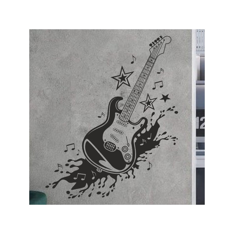 Wandaufkleber Wand Tattoo Aufkleber Musik Sound Rock Gitarre Bass DJ Totenkopf Noten Notenschlüssel Song Swing Pusteblume
