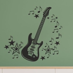 Wandaufkleber Wand Tattoo Aufkleber Musik Sound Rock Gitarre Bass DJ Totenkopf Noten Notenschlüssel Song Swing Pusteblume