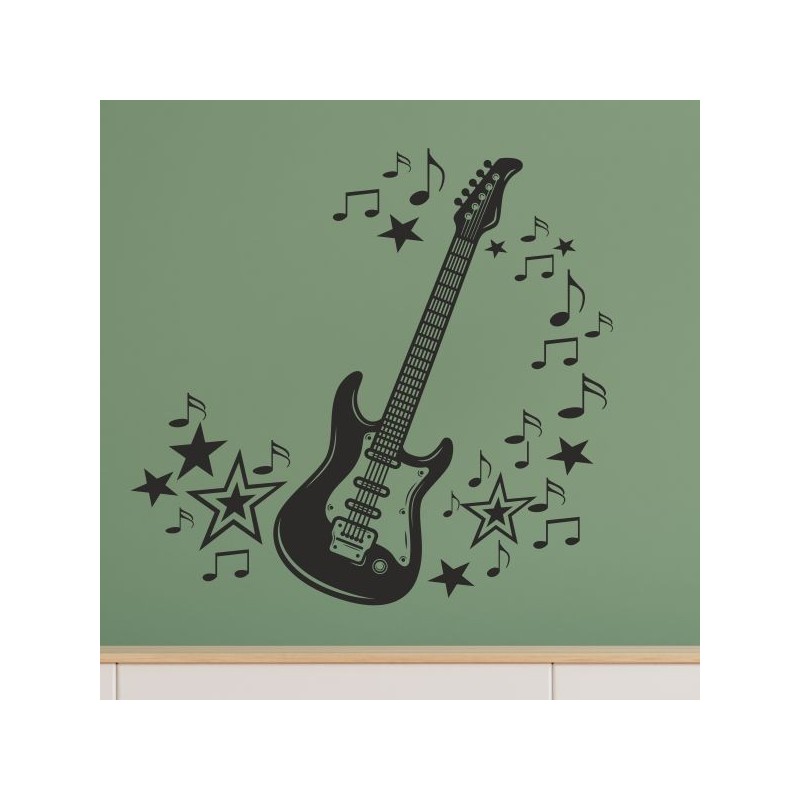 Wandaufkleber Wand Tattoo Aufkleber Musik Sound Rock Gitarre Bass DJ Totenkopf Noten Notenschlüssel Song Swing Pusteblume