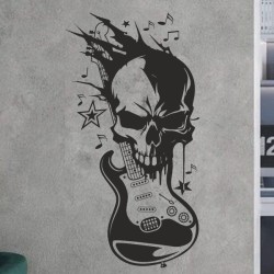 Wandaufkleber Wand Tattoo Aufkleber Musik Sound Rock Gitarre Bass DJ Totenkopf Noten Notenschlüssel Song Swing Pusteblume