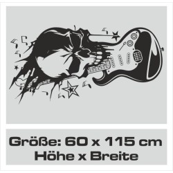 Wandaufkleber Wand Tattoo Aufkleber Musik Sound Rock Gitarre Bass DJ Totenkopf Noten Notenschlüssel Song Swing Pusteblume