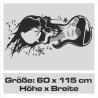 Wandaufkleber Wand Tattoo Aufkleber Musik Sound Rock Gitarre Bass DJ Totenkopf Noten Notenschlüssel Song Swing Pusteblume