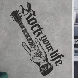 Wandaufkleber Wand Tattoo Aufkleber Musik Sound Rock Gitarre Bass DJ Totenkopf Noten Notenschlüssel Song Swing Pusteblume