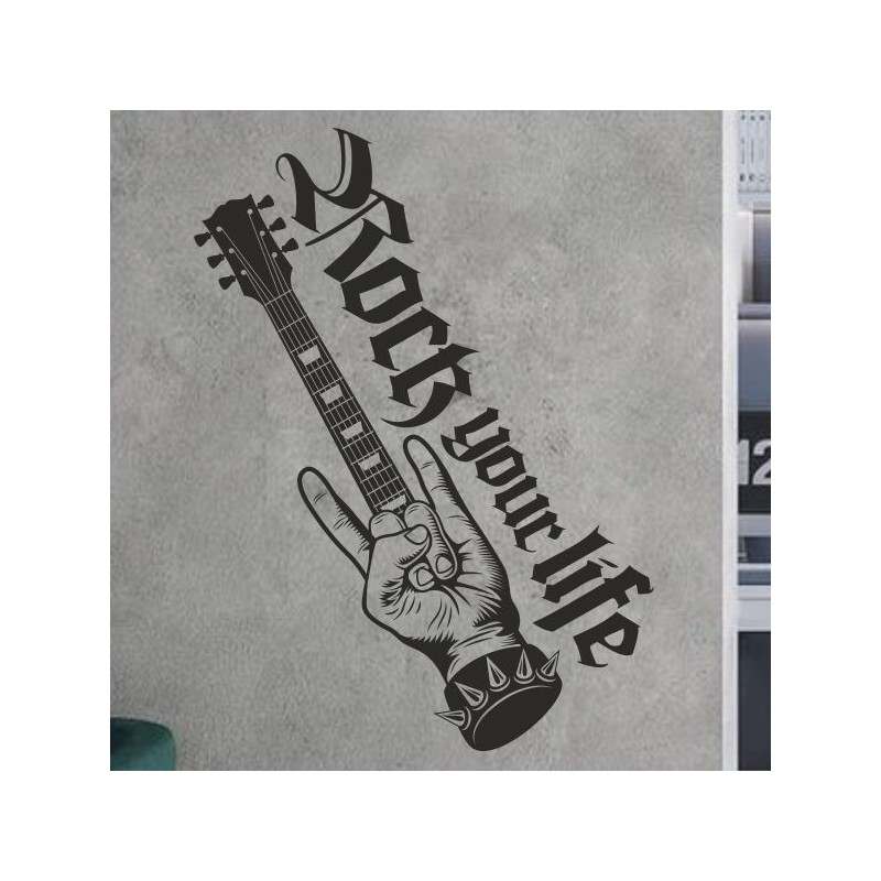 Wandaufkleber Wand Tattoo Aufkleber Musik Sound Rock Gitarre Bass DJ Totenkopf Noten Notenschlüssel Song Swing Pusteblume