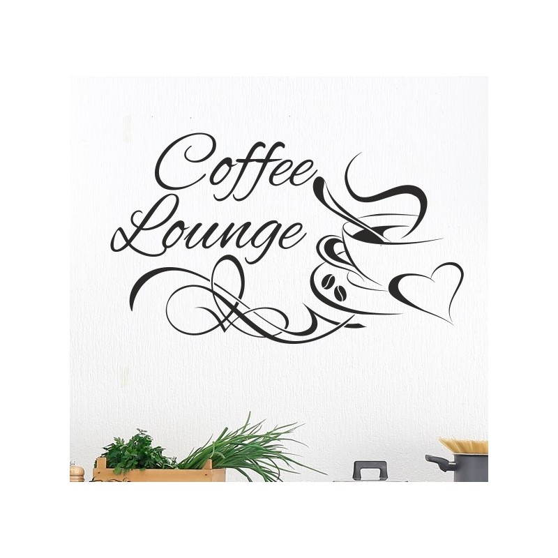 Wandaufkleber Küche Coffee Lounge Kaffee Zeit Tasse  Kochen Essen Aufkleber Wand Wandtattoo 03