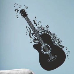 Wandaufkleber Wand Tattoo Aufkleber Musik Sound Rock Gitarre Bass DJ Totenkopf Noten Notenschlüssel Song Swing Pusteblume