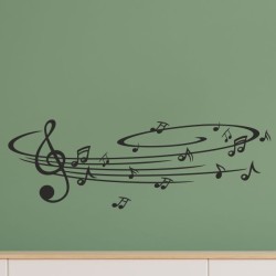 Wandaufkleber Wand Tattoo Aufkleber Musik Sound Rock Gitarre Bass DJ Totenkopf Noten Notenschlüssel Song Swing Pusteblume