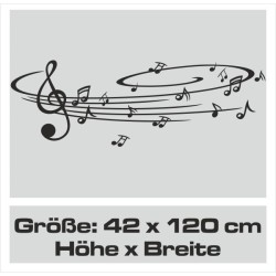 Wandaufkleber Wand Tattoo Aufkleber Musik Sound Rock Gitarre Bass DJ Totenkopf Noten Notenschlüssel Song Swing Pusteblume