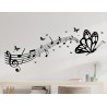 Wandaufkleber Musik Schmetterling Noten Schlüssel Swing Aufkleber Wand 02