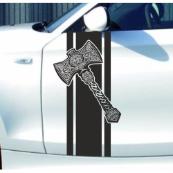 Aufkleber Auto Car Wikinger Viking Wölfe Wolf Runen Schwert Schild Rabe Runen Odin Odin´s Wölfe Böse Kette Valhalla Walhalla