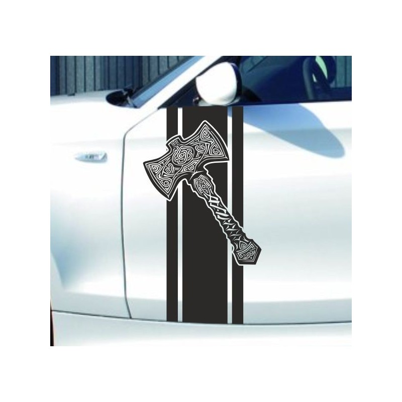 Aufkleber Auto Car Wikinger Viking Wölfe Wolf Runen Schwert Schild Rabe Runen Odin Odin´s Wölfe Böse Kette Valhalla Walhalla