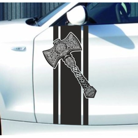 Aufkleber Auto Car Wikinger Viking Wölfe Wolf Runen Schwert Schild Rabe Runen Odin Odin´s Wölfe Böse Kette Valhalla Walhalla